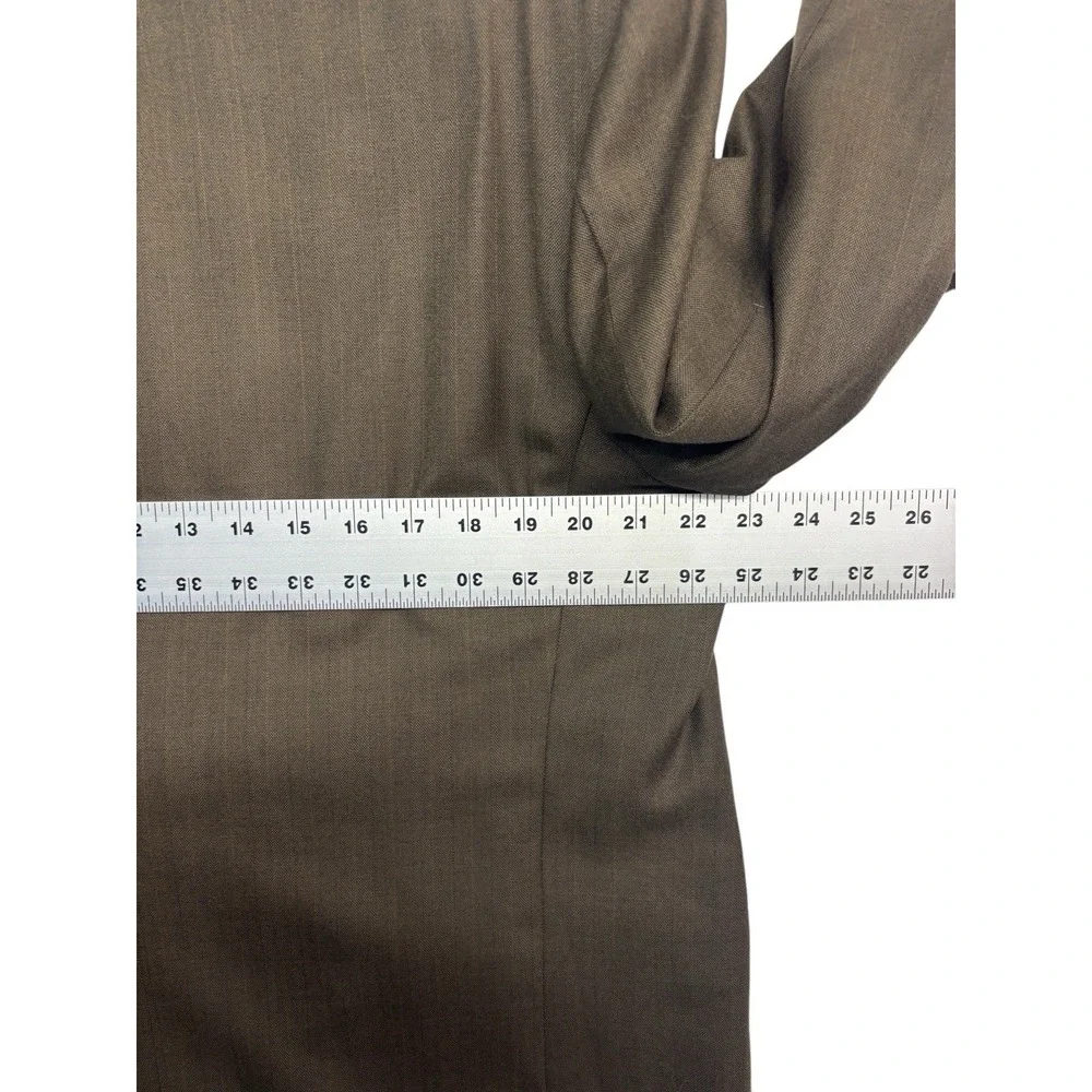 vtg Bespoke 42S Brown Pinstripe Double Breasted Blazer Jacket Sport Suit Coat
